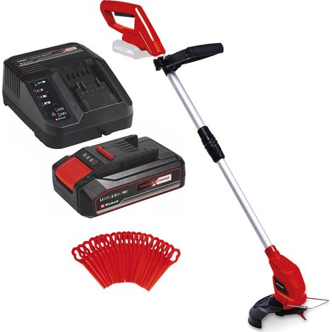 Einhell 18v Cordless Grass Line Trimmer Strimmer 24cm + 2ah Battery + 20 Blades