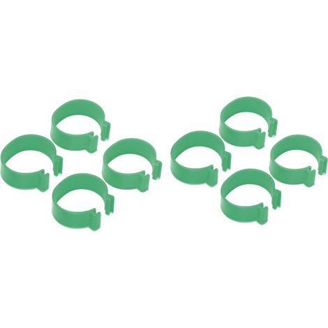 100 Anneaux de Patte pour Volaille à Boucle Ouverte, Accessoire d'Élevage pour Poulet, Canard, Oie, Diamètre 18mm Vert