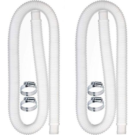 Tuyau de Remplacement pour Piscine, Accessoires de Tuyau de Pompe à Filtre avec 4 Clips Métalliques, Tuyau de Piscine Long de (1/5)