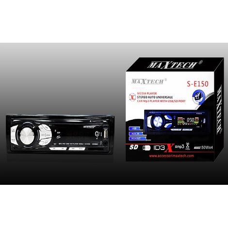 TRADE SHOP - Autoradio Stereo Auto Universale Radio Fm Ingresso Sd Usb Mp3 Aux Con Frontalino -