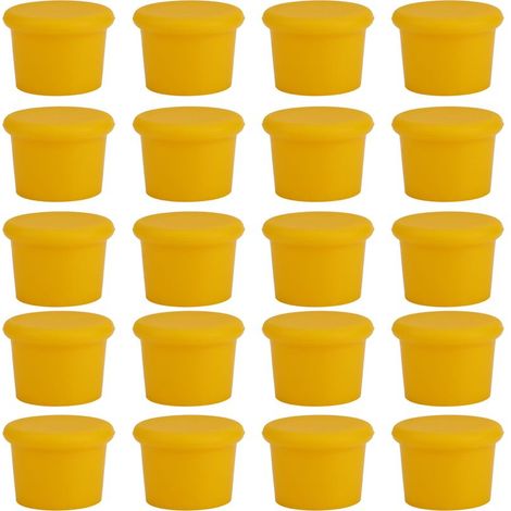 20 Pièces Bouchon de Bouteille en Silicone Alimentaire pour Vin, Bière et Vinaigrette - Jaune (1/5)