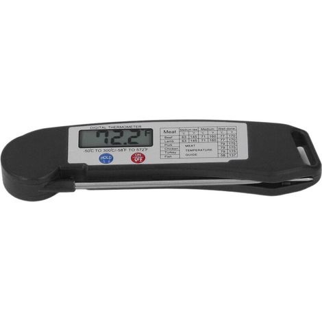 Termómetro electrónico digital inteligente plegable para alimentos, termómetro de lectura directa para cocinar, negro. (1/5)