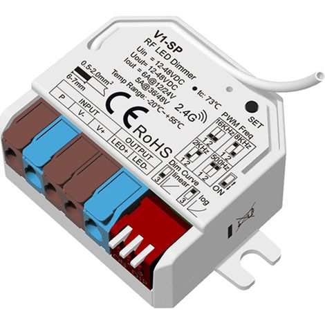 Regulador Tira LED Monocolor 12-24-48V SKYDANCE V1-SP Compatible con Pulsador y Mando RF Blanco