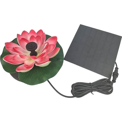 Fontaine solaire d'extérieur pour jardin, fontaine à oiseaux solaire de 2,5 W, pompe flottante en forme de lotus pour bassin, piscine, jardin et décoration de cour. (1/4)