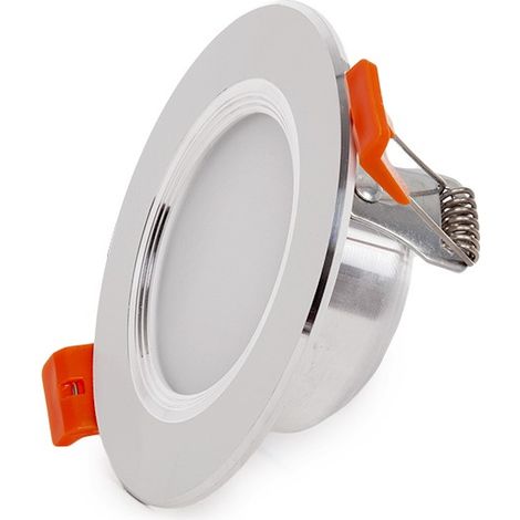 Faretto LED da incasso 5W 400Lm 4200ºK Anello argento 40.000H [PCE-DL5W-PW] (1/5)