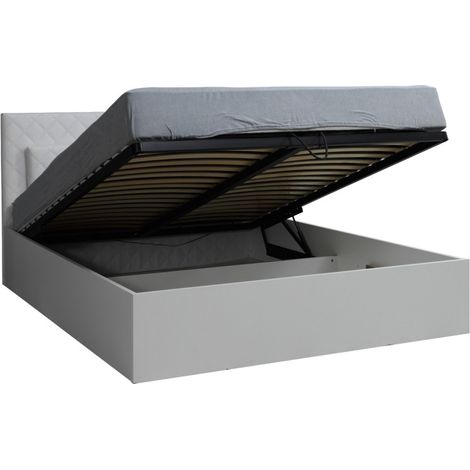 Lit coffre PANAREA – 2 places 180x200 cm avec sommier – Blanc alpin (1/5)