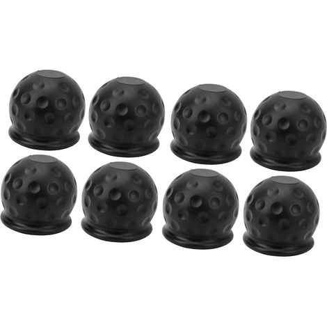 Lot de 8 cache-boule d'attelage pour camion, 50 mm, protection renforcée, souple et robuste, noir. (1/5)