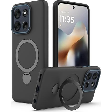 Funda para Motorola Moto G17 Power / G17 / G15 / G15 Power, con anillo giratorio, color negro. (1/5)