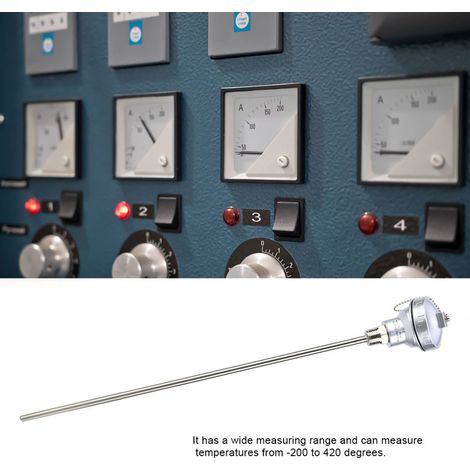 Lot 3 pièces sonde PT100 RTD capteur température tête raccordement filetage NPT 1/2 tube protection 400mm acier inox 201 Ø8mm -200420°C (1/5)