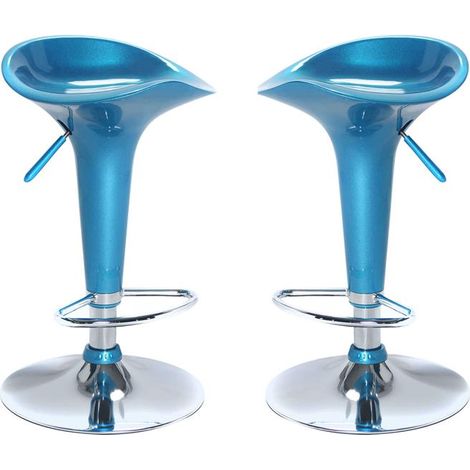 SGABELLO MODERNO DA BAR HARLAN IN METALLO DI COLORE BLU (1/2)
