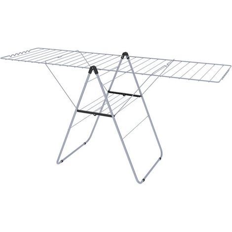 Étendoir à linge sur pied de luxe - Pliable et compact - 27 mètres - Structure métallique ultra-stable - Pour linge de lit et vêtements - Design moderne - Pliage aérien (1/5)
