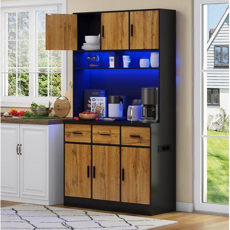 Mobile cucina con cassetti e LED, 100x40x180 cm OKMYHOME (1/5)