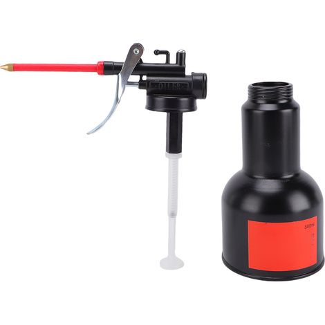 Ortviai Pistolet à graisse haute pression avec pompe manuelle, bidon d'huile lubrifiant 500 ml en acier carbone