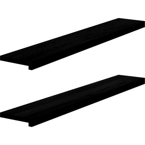 Fensterbänke 2 Stk. Dunkelbraun 120x20x2 cm Massivholz Eiche