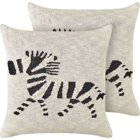 Dekokissen 2er Set JABORI 45 x 45 cm Baumwolle Beige (1/5)