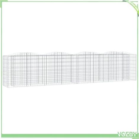 Lit surélevé à gabions - FAFEICY - 153547 - 400x50x100 cm - Fer galvanisé - Diamètre fil 3,5 mm (1/4)