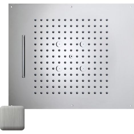 Plafond de douche 3 jets et flexible acier brossé Dream - BOSSINI H389300075 (1/2)