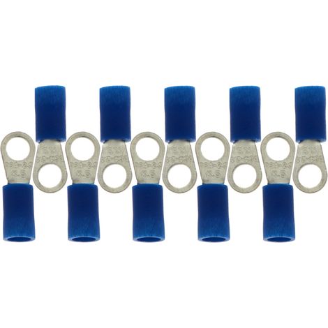 Crimp-isolierte Ösenverbinder, Durchmesser 4,3 mm, M4, 1,5–2,5 mm², blau (1/3)