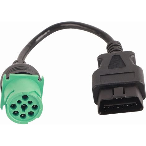 Adaptateur de câble de diagnostic OBD2 9 broches mâle vers 16 broches pour moteurs diesel Cummins (1/5)
