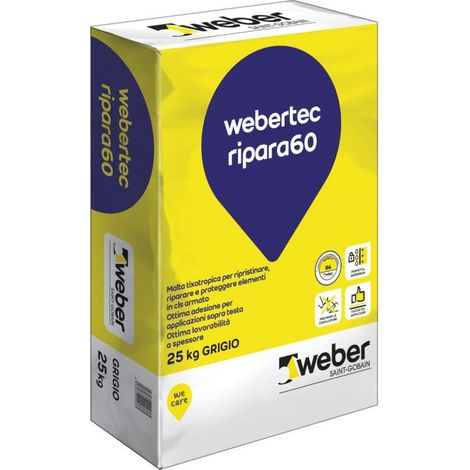 Webertec ripara60 kg 25 malta tixotropica r4 ripara cls
