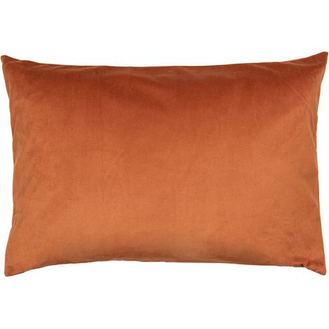 Housse de Coussin Décorative 35x50 cm Orange en Polyester avec Fermeture Éclair Style Campagne - PANGIVO (1/2)