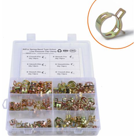 Green Mobility-Clip à ressort tuyau collier serrage durite essence, Serrejoints à Tuyaux Colliers de Clip à Ressort Tuyau Serrage avec BoîTe de Rangement (622 mm, taille 10) (1/4)