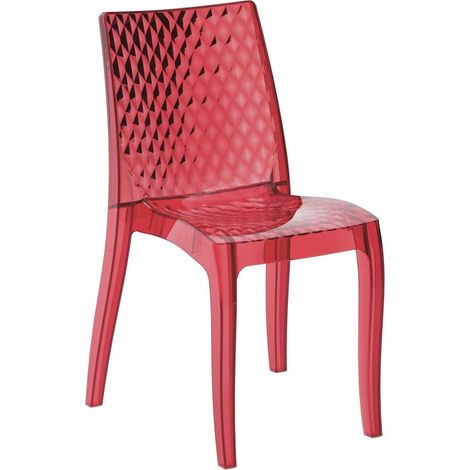 STOCK 18 SEDIE HYPNOTIC IN POLICARBONATO - GRANDSOLEIL Colore: Trasparente rosso (1/4)