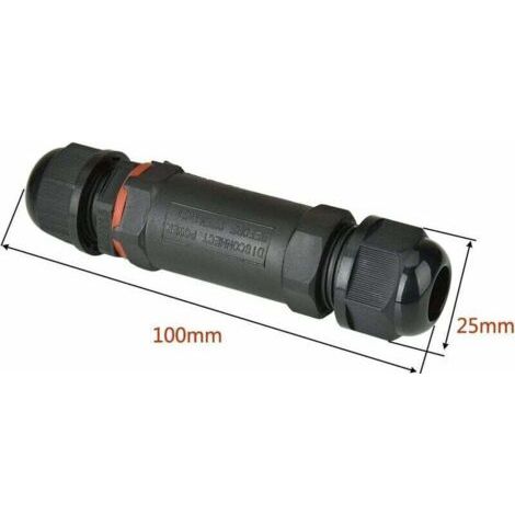 QORVA-Lot de 2 connecteurs de fil étanches IP68 pour boîtier de jonction pour diamètre de câble Ø1-13 mm, noir,