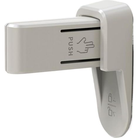 Paquete de 4 cerraduras para manijas de puertas domésticas, cerraduras para manijas de puertas blancas y grises (gris). (1/5)