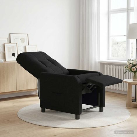 vidaXL Recliner Negro Tela (1/5)