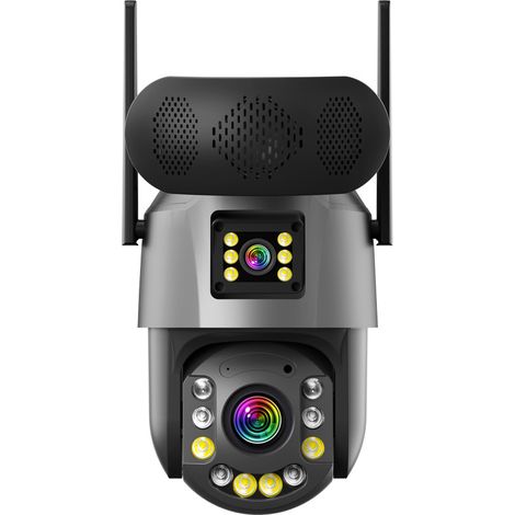 Caméra de Surveillance WiFi/4G 8MP Double Objectif 50X Zoom Optique - PTZ 6 Pouces, Haut-Parleur Bluetooth, Vision Nocturne Couleur, Détection Humaine, IP66 Étanche, Audio Bidirectionnel, ICsee (1/4)