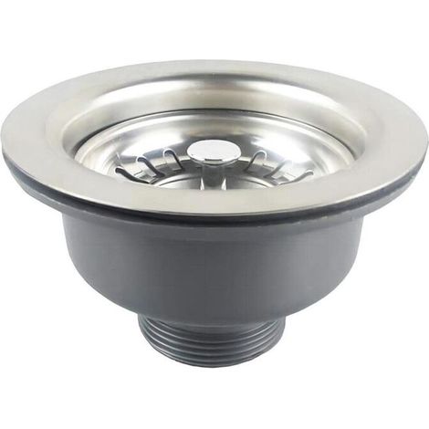 1 bonde d'évier sans trop-plein, panier INOX 110 mm, acier inoxydable + ABS, finition satinée, pour éviers avec trou φ 83–90 mm (1/5)