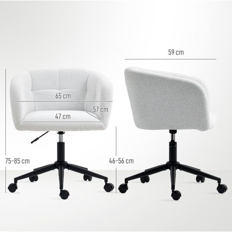 Fauteuil ergonomique rembourré moelleux, siège de travail à roulettes, piètement métal robuste, design confortable, teinte crème et noire, chaise de bureau pivotante pour usage professionnel, finition (1/5)