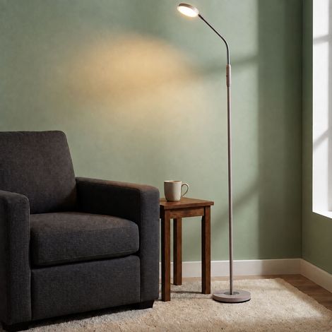 LED Stehleuchte Stehlampe Wohnzimmer Flexibler Arm Dimmbar Beige Metall H 173 cm (1/5)