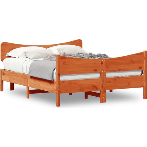 Maison Exclusive - Giroletto senza Materasso Marrone Cera 160x200 cm Legno di Pino