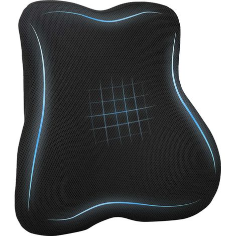 Back Pillow Black Memory Foam 40 x 40 x 11 cm vidaXL