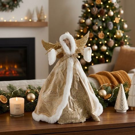 EDG Enzo De Gasperi Decoro Angelo White Gold H41 cm – Decorazione di Natale (1/3)