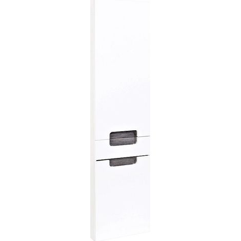 Hochschrank MERANO-03 Hochglanz weiß, Eiche rauchsilber, B=40cm (1/3)