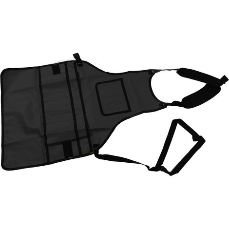 Tablier de travail multipoches imperméable en tissu Oxford, sac à outils gris pour jardinage et entretien automobile (1/5)