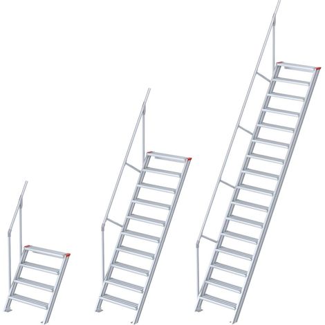Euroline 510 Treppe 60° 600mm Stufenbreite 14 Stufen Stahl Gitterrost