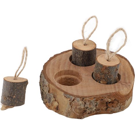 Jouet en bois pour hamster, pommier décoratif, jouet d'alimentation pour cochon d'Inde, chinchilla et autres petits animaux, réduisant l'ennui. (1/5)