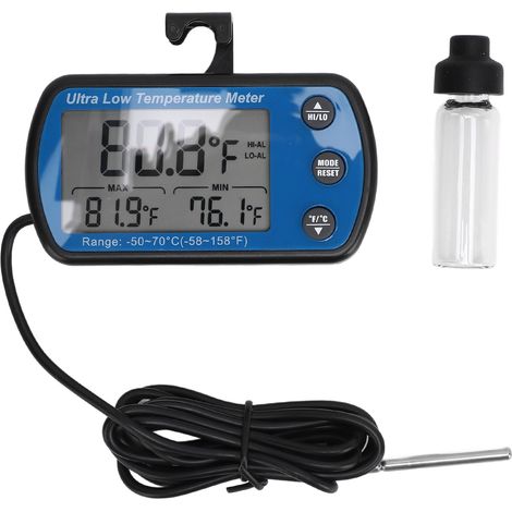 Termometro per frigorifero da -50 a 70 °C, display digitale LCD con allarme, termometro preciso per congelatori in laboratori ospedalieri. (1/5)