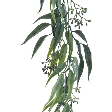 Guirlande de feuilles d'eucalyptus vertes 185 cm × 30 cm Ultra-réaliste