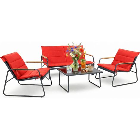 4 tlg. Set Lounge Gartenmöbel Lexila