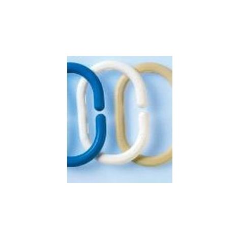 Anneaux de rideau de douche - ARVIX - Blanc - Plastique - Vendu par 12 - Accessoires de salle de bain