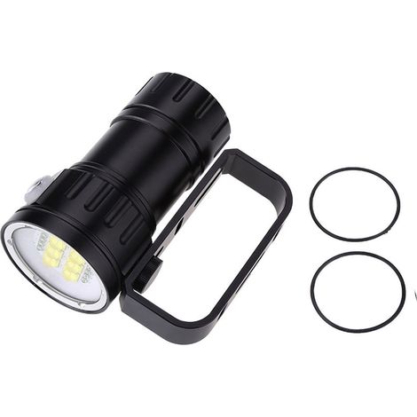 Lampe torche LED pour photographie et plongée, 3.7V, 28800lm, 80m, avec support (1/5)