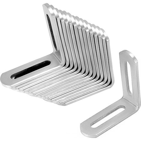 Connecteur d'angle 16 pièces, 50 x 50 mm, acier inoxydable, angle en L, épaisseur 3 mm (1/5)