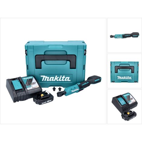 Makita DWR 180 RA1J Avvitatore a cricchetto a batteria 18 V 47,5 Nm 1/4" 3/8" + 1x batteria ricaricabile 2,0 Ah + caricatore + Makpac
