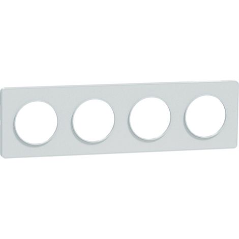 Odace Touch, plaque Blanc Recyclé 4 postes horiz. ou vert. entraxe 71mm (S510808) (1/3)