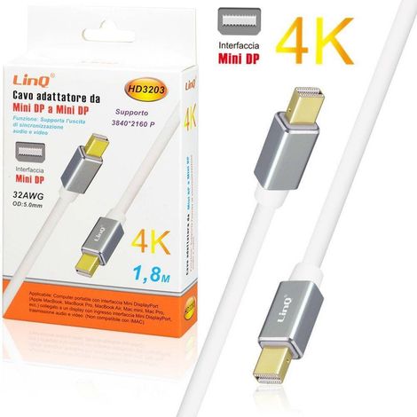 Linq - Cavo Adattatore Video Da Mini Displayport A Mini Displayport 4k 1.8 Mt Hd3203 - (1/5)